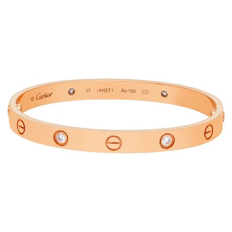 cartier bracelet rose gold with diamonds|4 diamond cartier love bracelet.